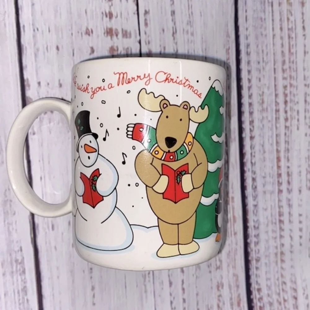 Vintage wish you a merry Christmas coffee mug